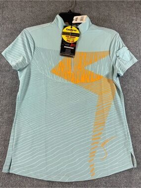 Jamie Sadock Cooltrex Golf Polo NWT Womens Size S Blue Orange Sunshield SPF 50